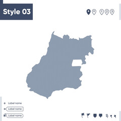 Obraz premium Goias, Brazil - map isolated on white background. Outline map. Vector map. Shape map.