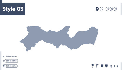 Pernambuco, Brazil - map isolated on white background. Outline map. Vector map. Shape map.