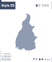 Tocantins, Brazil - map isolated on white background. Outline map. Vector map. Shape map.