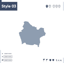 Obraz premium Araucania, Chile - map isolated on white background. Outline map. Vector map. Shape map.