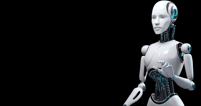 Robot Cyborg 3d render. AI artificial intelligence machine learning.