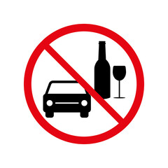 Drunk driving vector sign on white background