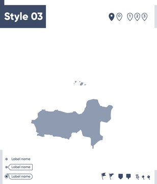 Central Java, Indonesia - map isolated on white background. Outline map. Vector map. Shape map.