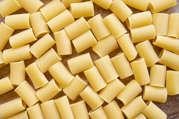 flat lay of raw pasta