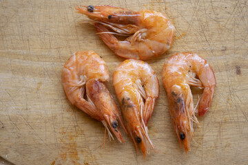 fried shrimps flat lay