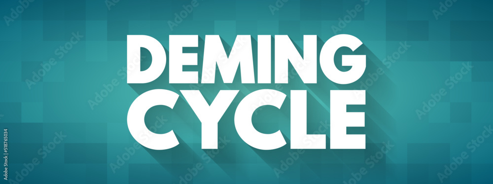 Poster deming cycle - continuous quality improvement model which consists of a logical sequence of four key