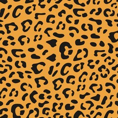 Fototapeta na wymiar Seamless leopard vector pattern design, animal yellow tile print background
