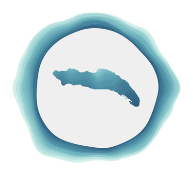 Anegada logo. Badge of the island. Layered circular sign around Anegada border shape. Classy vector illustration.