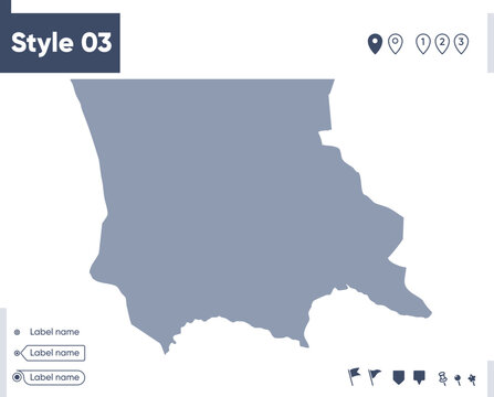 Jambyl, Kazakhstan - map isolated on white background. Outline map. Vector map. Shape map.