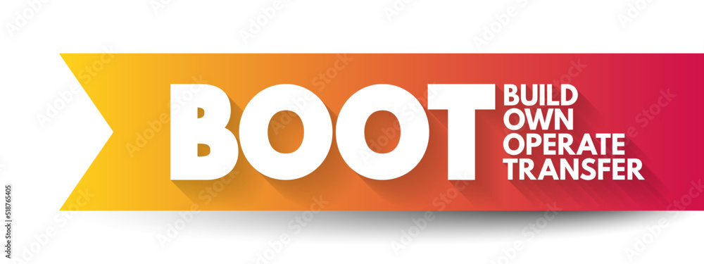 Poster boot - build own operate transfer is a form of project delivery method, acronym concept background