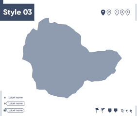 Obraz premium Sukhbaatar, Mongolia - map isolated on white background. Outline map. Vector map. Shape map.