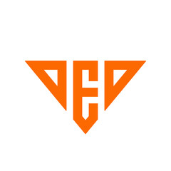 Geometric letter OEO logo design, triangle shape monogram logo
