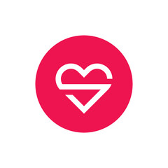 Letter S heart logo icon design template elements, abstract love logo - Vector