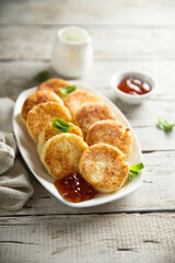 Traditional homemade cottage cheese cakes