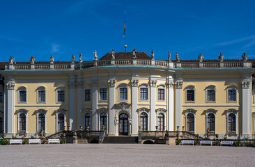 The 18th century Baroque Residenzschloss Ludwigsburg, inspired by Versailles Palace. View of the...