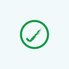Check mark green line icons. Vector illustration. - Vector
