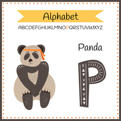 English uppercase alphabet letters on a white background. Letter P. Vector illustration