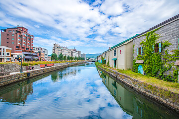 Obraz premium 北海道 小樽運河の風景 