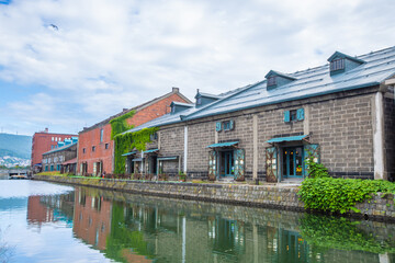 Fototapeta na wymiar 北海道　小樽運河の風景 