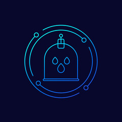 Hijama cupping therapy icon, linear design