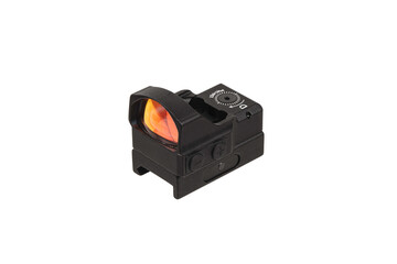 Fototapeta premium Modern optical collimator sight. Aiming device for shooting at short distances. Isolate on a white back.