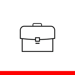 office briefcase, line icon vector