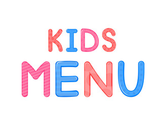 children s words kids menu white background vector graphics