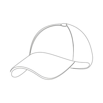 A awesome looking cap line.Cap outline in cartoon style. Education, school, college concept. Line art.