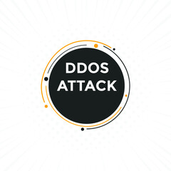 ddos attack text symbol. ddos attack text web template Vector Illustration.
