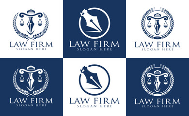 Law firm logo design, Lawyer logo design vector template 