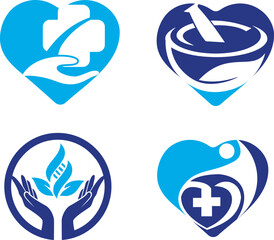 Healthcare logo design, Health concept logo vector template
