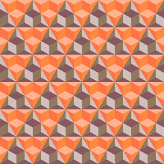 Geometric seamless pattern with 3d triangle and hexagon vector. color pattern for wall interior decoration.