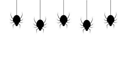 Spiders for decoration on the white background. Creepy background for Halloween.