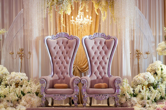 VIP chair of the Pelampin (Bridal Dais) at the Muslim Wedding Dinner