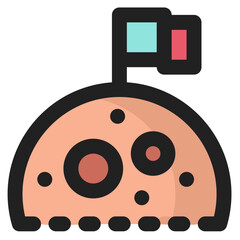  flag in moon Icon