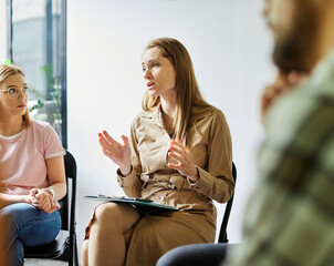 psychotherapy meeting woman support group mantherapy psychology patient psychologist sad emtion...