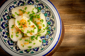 Potato dumplings stuffed with minced meat