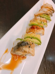 sushi served in a plate
