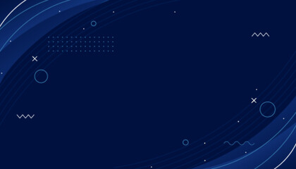 minimal line style dark blue memphis background