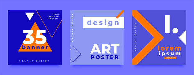 flat social media banner post template