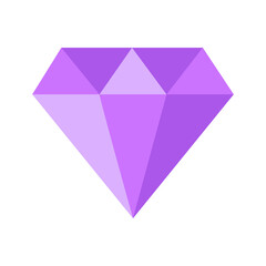 Purple gem vector icon on white background
