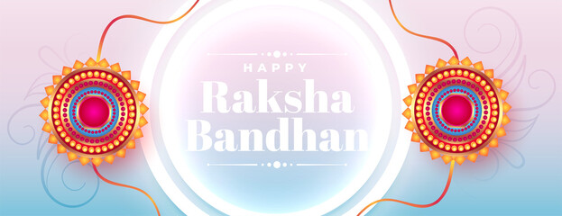 decorative raksha bandhan festival celebration banner with rakhi design