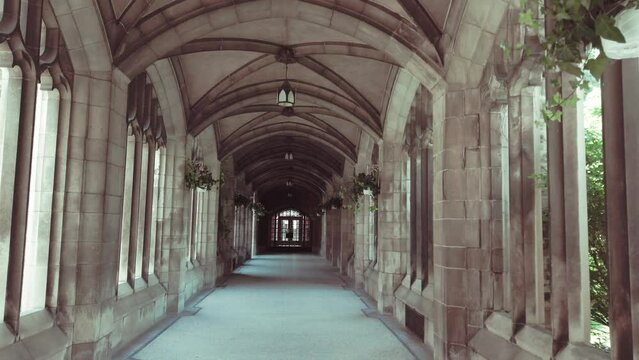 A corridor that forms a section of the college cloisters.