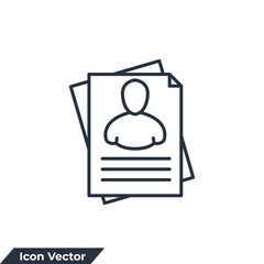 resume icon logo vector illustration. portfolio symbol template for graphic and web design collection