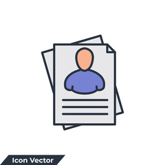 resume icon logo vector illustration. portfolio symbol template for graphic and web design collection