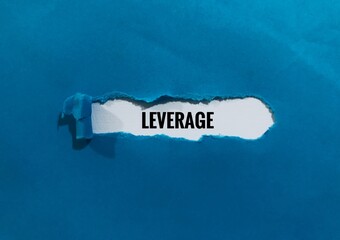 leverage - concept on blue background