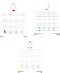 Fototapeta premium Alphabet Tracing Worksheet