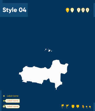 Central Java, Indonesia - map isolated on blue background. Outline map. Vector map.