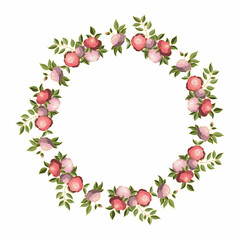 Floral frame. Flowers and leaves. Vector. Colorful element for design in doodle style.
