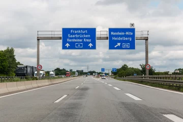Foto op Plexiglas Autobahn A6, Abfahrt Mannheim-Mitte/Heidelberg © arnold_oblistil